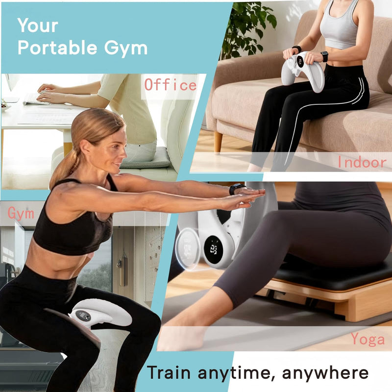 Thigh Master, Leg and Inner Thigh Exerciser, Suitable for Strength Training of Leg, Hip and Waist-Hip Muscles, as Well as Postpartum Recovery Gray