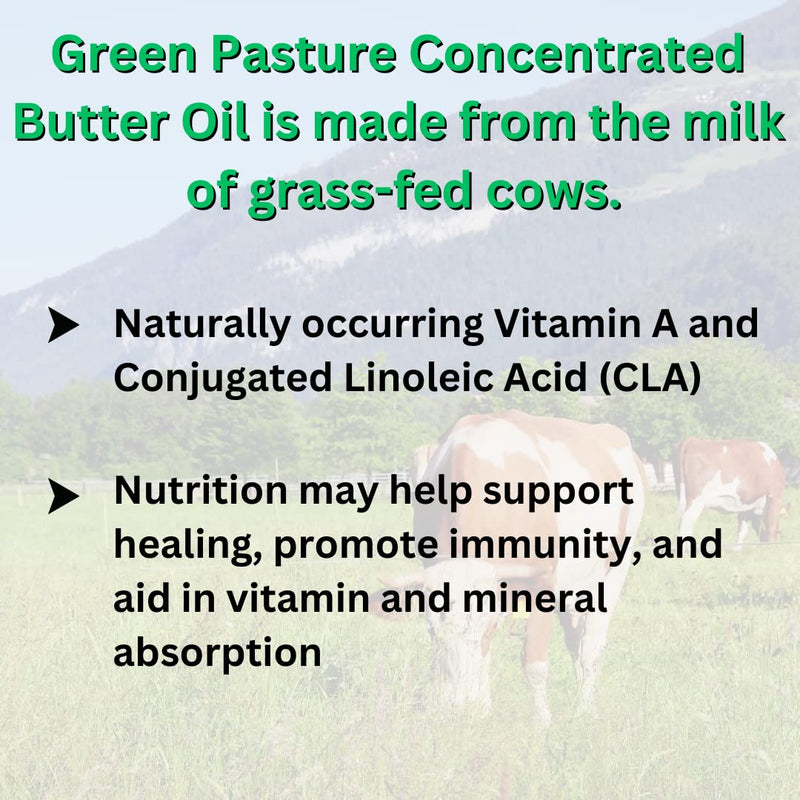 Green Pasture Fermented Cod Liver Oil Blend and Concentrated Butter Oil Blend - 120 Capsules