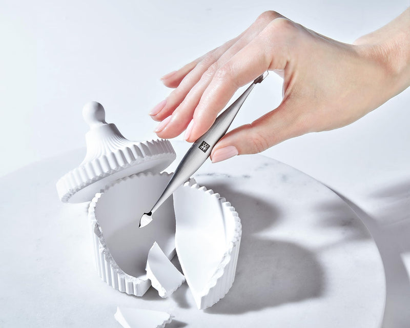 ZWILLING Cuticle Pusher (nail cleaner, double ended tool, suitable for natural and artificial nails), Premium, Silver, 5 inch Scraper Cleaner - BeesActive Australia