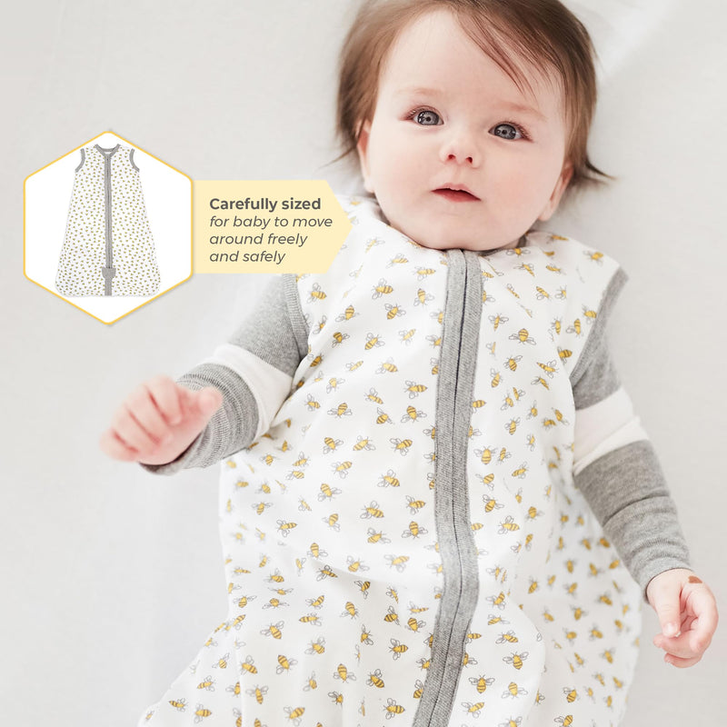 Burt's Bees Baby Beekeeper Infant Wearable Blanket, 100% Organic Cotton Unisex, Girl, Boy Swaddle Transition Sack - Light Weight 0.5 TOG or Medium Weight 1.5 TOG - Newborn Essentials Sleep Clothes Lightweight (0.5 TOG) Honey Bee Cloud - BeesActive Australia
