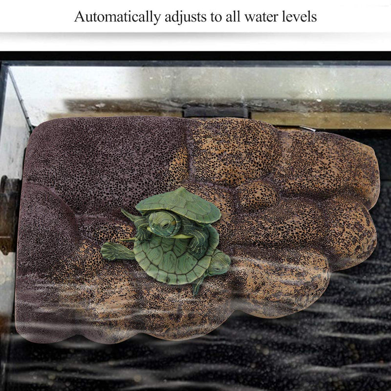 Magnetic Resin Turtle Sun Island Floating Sun Ramp Turtle Climbing Stone Aquarium Landscape Ornament Habitat Decor for Semi-Aquatic Animals (NS-78) - BeesActive Australia