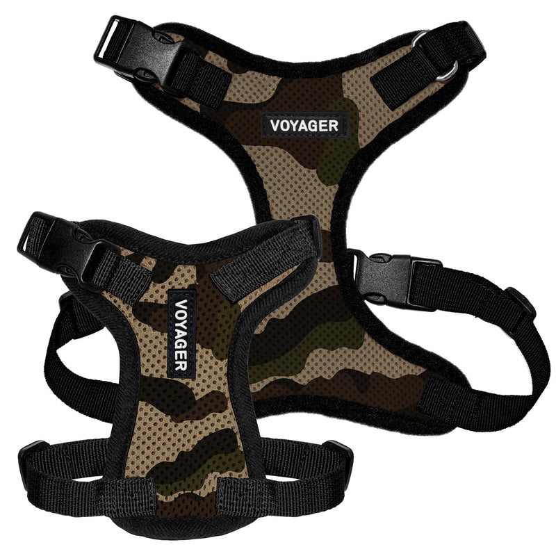 Voyager Step-in Lock Pet Harness - All Weather Mesh, Adjustable Step in Harness for Cats and Dogs by Best Pet Supplies - Army/Black Trim, S Harness (Army/Black Trim) S (Chest: 15 - 18") - BeesActive Australia