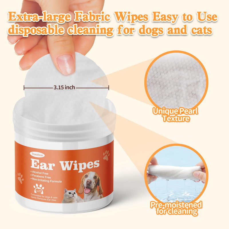 Dog Ear Wipes, Dog Ear Cleaner Wipes Ear Cleaning Wipes for Dogs,Cats - Gently Remove Ear Wax - Relieve Ear Infections, Itching,Scratching,120ct (3.15in) Pet Ear Cleanser - BeesActive Australia
