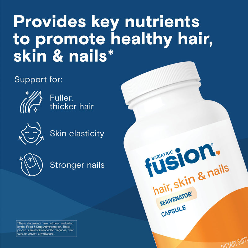 Bariatric Fusion ONE Per Day Bariatric Hair Skin and Nails Vitamins REJUVENATOR for Women | Vegan Hair Growth Vitamins with Biotin, Vitamin B12, and B1 | Easy to Swallow | 120 Capsules 1 Count (Pack of 1)