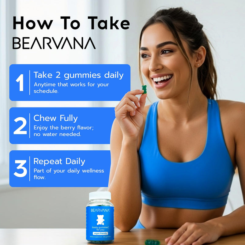 BEARVANA Peach Support Women’s Multivitamin Gummies - Includes Herbal Extracts & Essential Vitamins - Berry Flavor - 60 Gummies