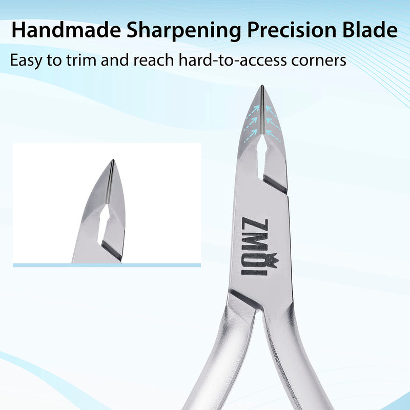 Cuticle Nippers – Professional Cuticle trimmer – Premium Stainless Steel Cuticle Remover Tool – Cuticle Cutter for Cuticle Trimming and Hangnails (Double Spring - Haft Jaw 5mm) Double Spring - Haft Jaw 5mm - BeesActive Australia