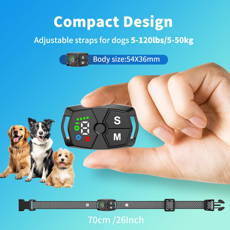 Dog Bark Collar, JeaTone Bark Collar for Large Medium Small Dogs, Smart Anti Barking Training Collar with 7 Adjustable Sensitivity, IPX7 Weatherproof, Black - BeesActive Australia