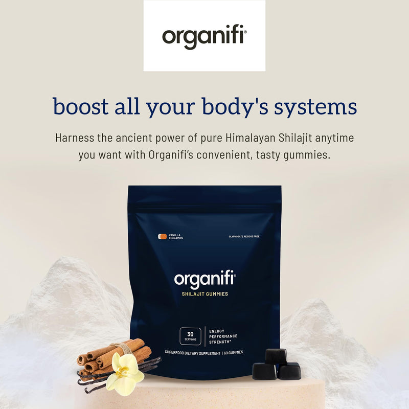 Organifi - Shilajit Gummies - Supports Natural Energy and Strength - Vanilla Cinnamon, 30 Servings - BeesActive Australia
