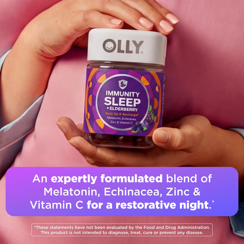OLLY Immunity Sleep + Elderberry Gummies, Immune & Sleep Support*- 36 Count 36 Count (Pack of 1)
