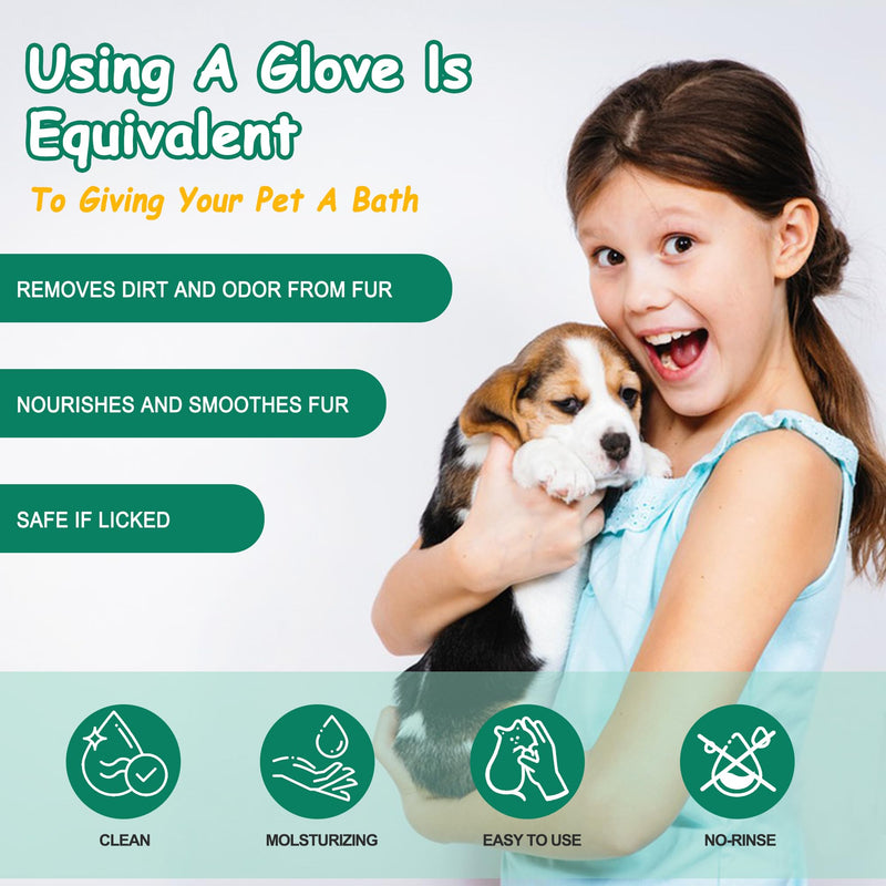 Pet Cleaning and Deodorizing Bathing Grooming Glove Wipes for Dogs and Cats, Extra Thick Nourish Fur No-Rinse Grooming Wipes for Daily Care and Travel, Hypoallergenic, 10 pcs Coconut Scent 10PCS - BeesActive Australia