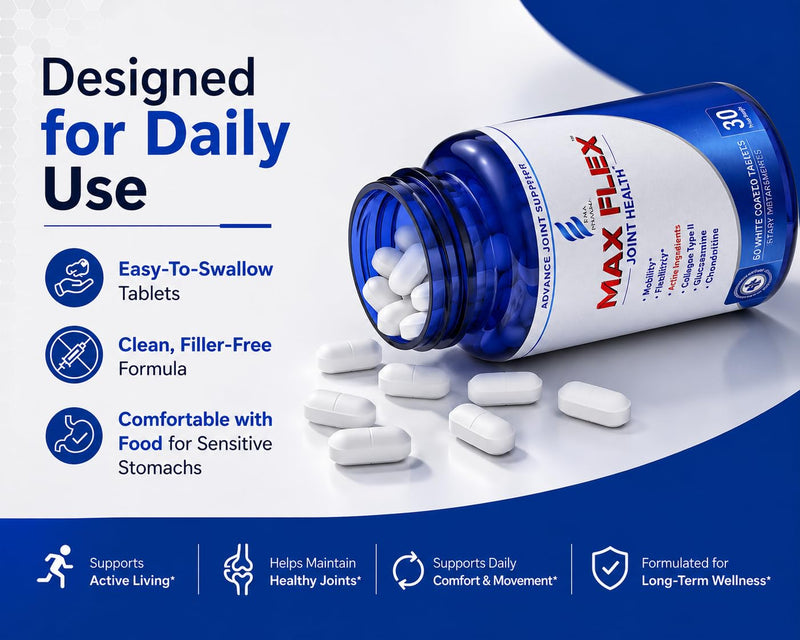 MAX FLEX UC II Collagen Joint Support Supplement | Glucosamine Chondroitin with Turmeric & Hyaluronic Acid | Joint Health & Mobility Support | Gluten Free Dietary Supplement | 60 Tablets (2 Per Day)