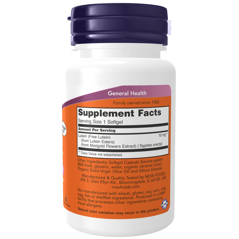 NOW Foods Lutein 10 mg Softgels, 120 (Pack of 2) 1 Count (Pack of 2)