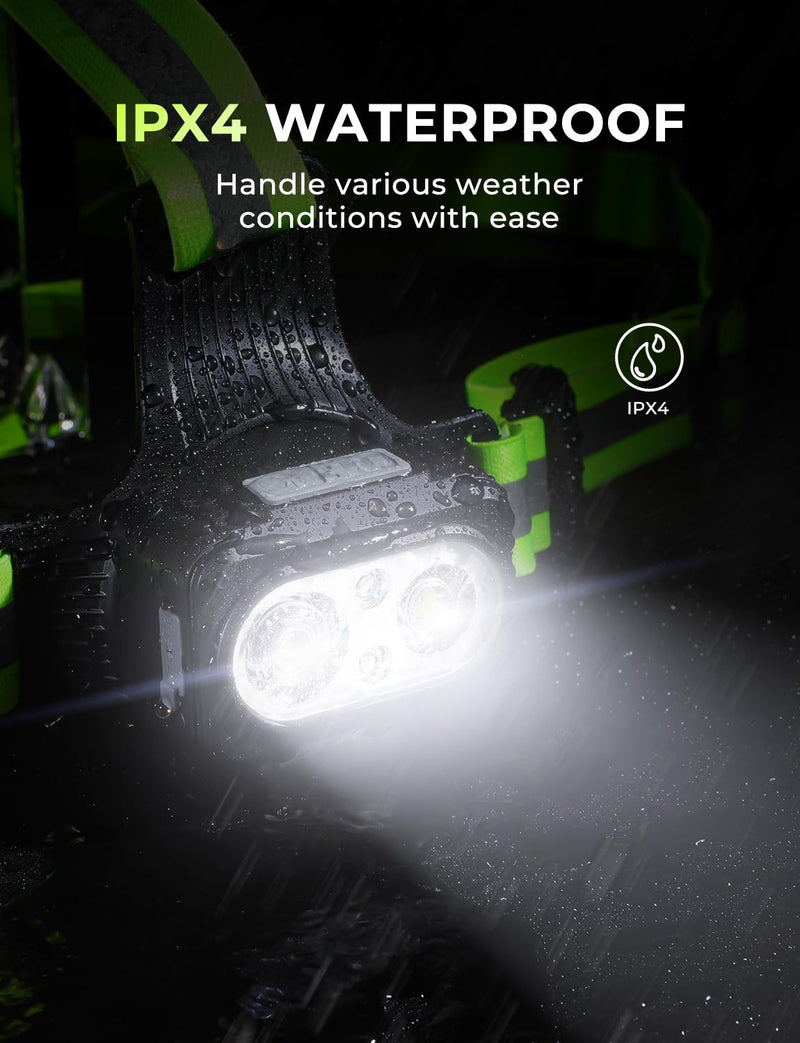 Running Lights for Runners with Reflective Straps, 500 LM 7 Modes & 45° Adjustable Running Light, IPX4 Waterproof Reflective Vest Safety Light for Night Walking Hiking Cycling, 3.5-20h Use Time 31.5 - 51.18"chest size