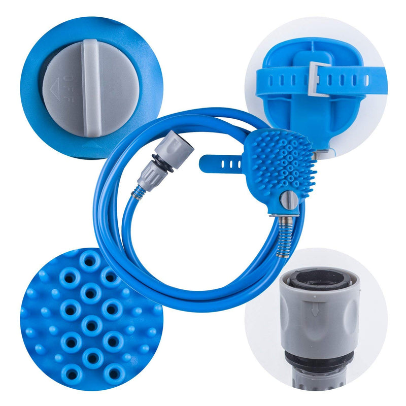 Pet shower head, Beinhome pet bath tool shower head for dogs with brush, 2.2 meter PVC hose and 2 hose adapters for dogs, cats - BeesActive Australia