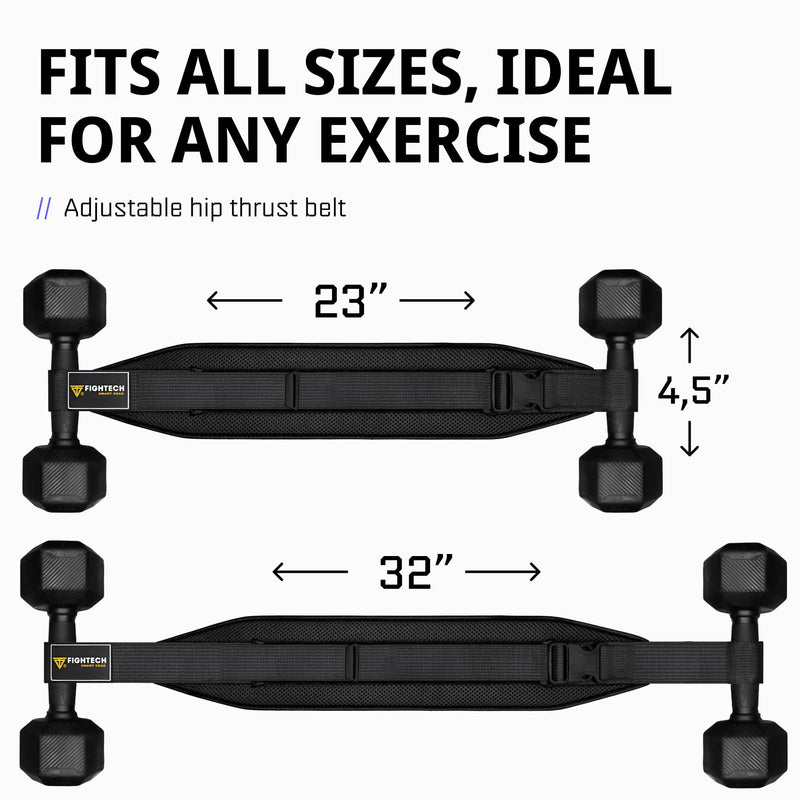 Exercise Hip Thrust Belt with Slip-Resistant Padding - Easy to Use with Dumbbells, Kettlebells, or Plates - Protects Your Hips for Gym, Home Workouts, or On the Go Black