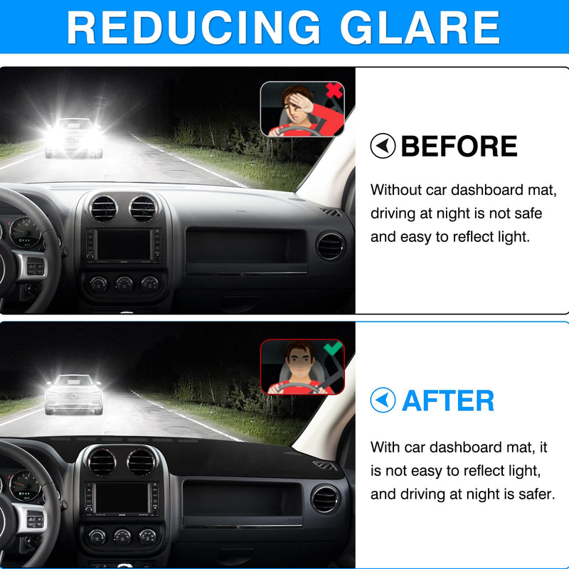Autorder Dashboard Cover Mat for Jeep Compass 2009–2016 Accessories Dash Cover Upgrade Flannel Dash Mat Sunshade Glare UV Rays Protector 2009-2016 Jeep Compass - BeesActive Australia