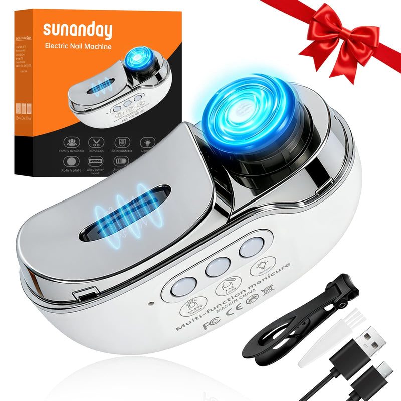 2026 New 3-in-1 Electric Nail Clipper & Grinder Kit with Collector & LED Light,3-Speed Rechargeable Trimmer, Polisher & Storage for Babies, Kids,Seniors and Adults - BeesActive Australia