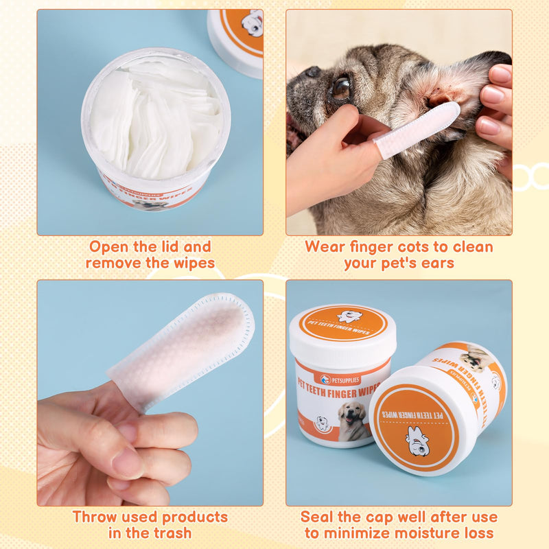 taonganui 3 cans of 150 ear cleaners, ear care finger pads for dogs and cats, ear wipes, ear cleaners, dog dental care finger pads, ear finger wipes for dogs and cats, care and hygiene - BeesActive Australia