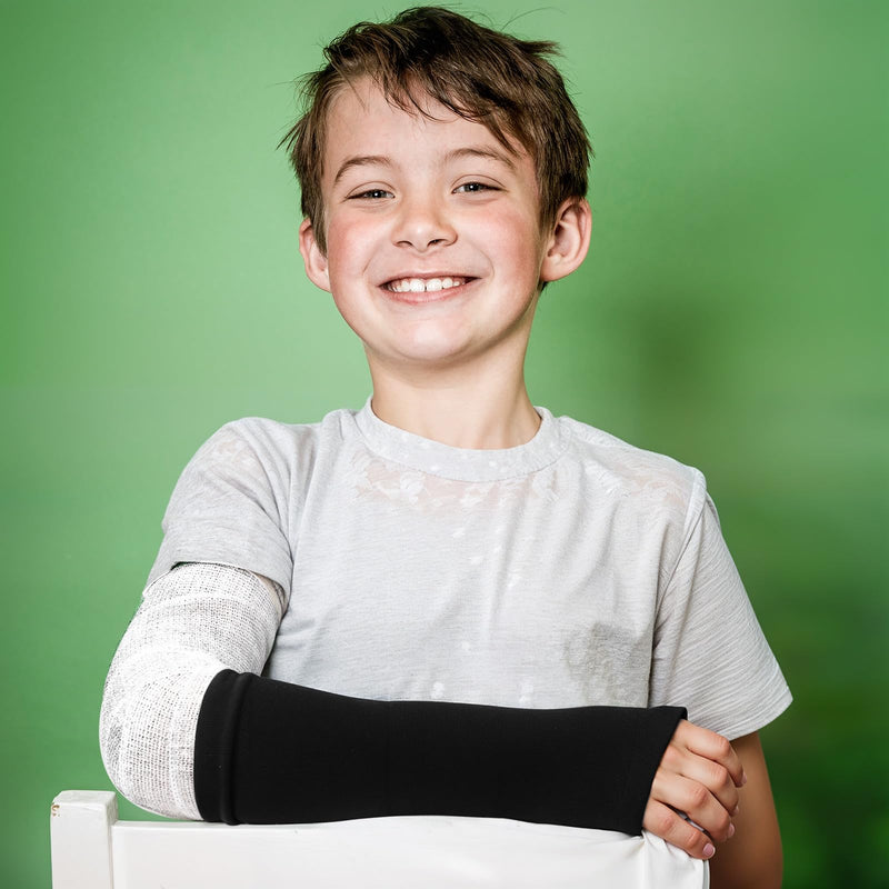 8PCS Arm Sleeve for Splint Arm Cast Cover Protector Hand Socks for Splint Black Arms Sling Elastic Short Cast Covers Protector Removable Washable Wrist Elbow Protection Cover Short for Bath Shower