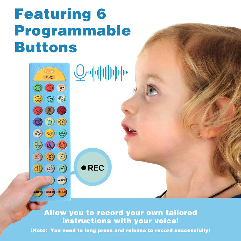 Joyreal AAC Device for Autism, Non Verbal Communication Tools for Speech Therapy & Stroke Rehab. Autism Talking Aids with 6 Programmable Buttons & Adjustable Volume, Autism Toys for Kids and Adults Blue