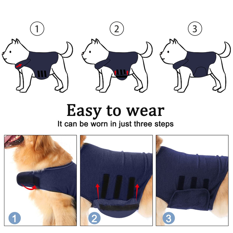 Ruiqas Dog Anxiety Jacket Calming Coat Anxiety Relief Vest Dog Foil for Anxiety Relief Navy Blue S - BeesActive Australia