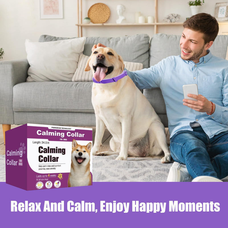Calming Collar for Dogs, 4 Pack Anxiety Relief Collar Adjustable Waterproof Long-Lasting Soothing Dog Pheromone Calm Collars for All Small Medium Dog