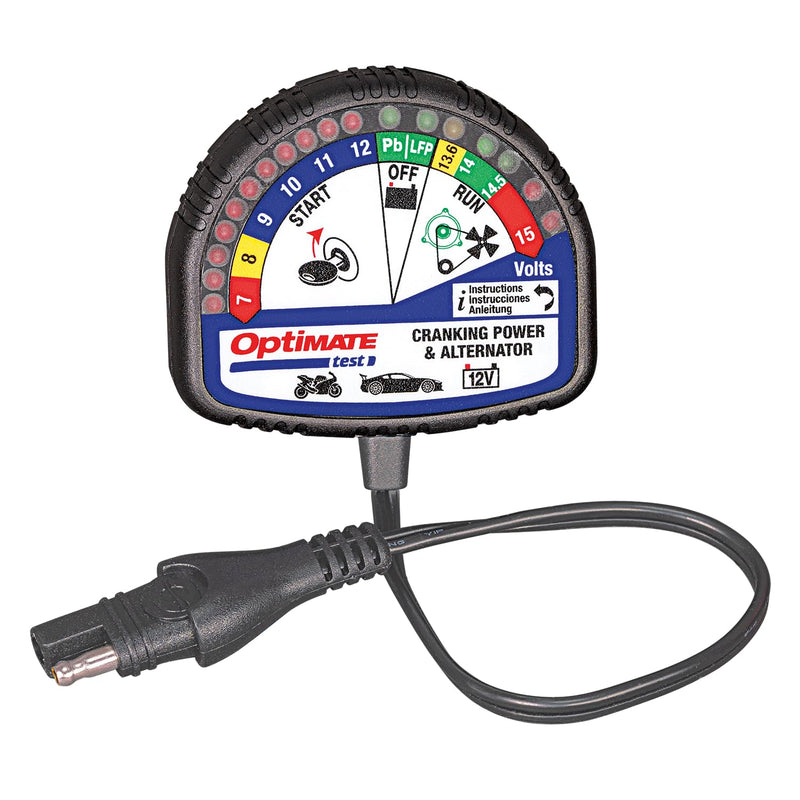 Tecmate Optimate Test – Cranking & Alternator, TS-121, 12V Tester for Battery State of Charge, cranking Performance and Vehicle Charging System OptiMATE TESTER: 12V Cranking & Alternator test - BeesActive Australia