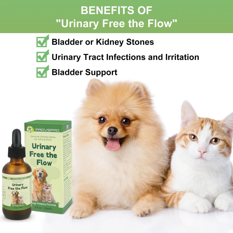 Dog & Cat Bladder Crystals Treatment or Stone, Bladder Kidney Stones Dissolver for Pet, Cat Dog Urinary Tract Supplements for Kidney and Bladder Stones, Urinary Free The Flow, 2 fl oz (59ml)