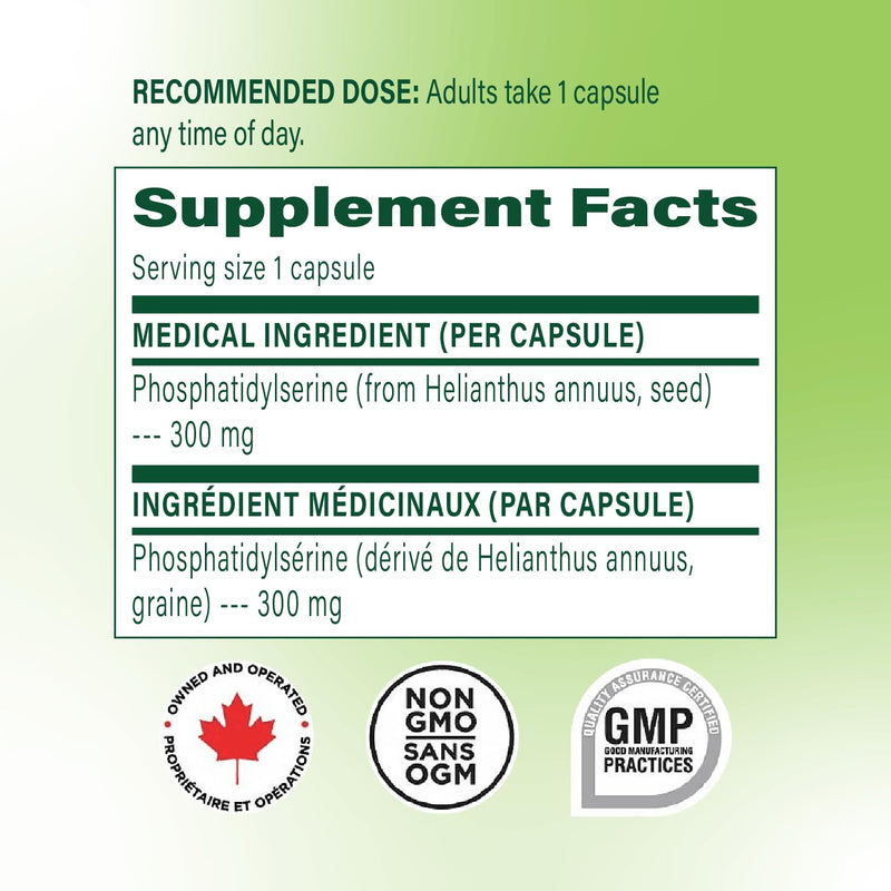 Phosphatidylserine 300mg, Memory, Focus & Cognitive Support, 90 Vegan Capsules (3-Month Supply), Non-GMO, Gluten Free