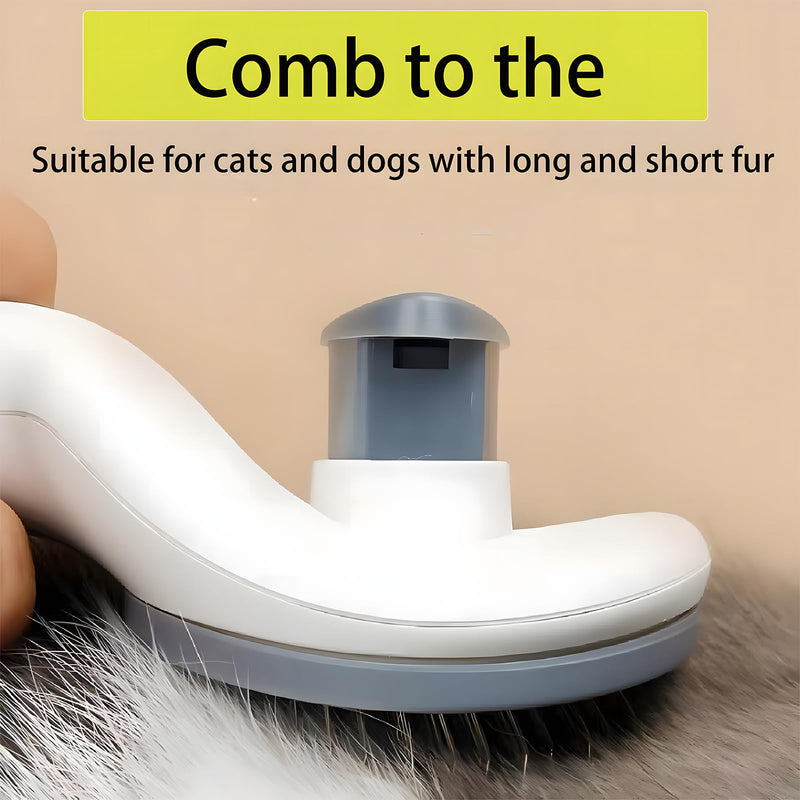 cat brush with release button, indoor cat hair brush that falls off, suitable for long or short haired cats, cat beauty brush for kittens, cat comb, rabbit massage to remove loose fur Grey - BeesActive Australia