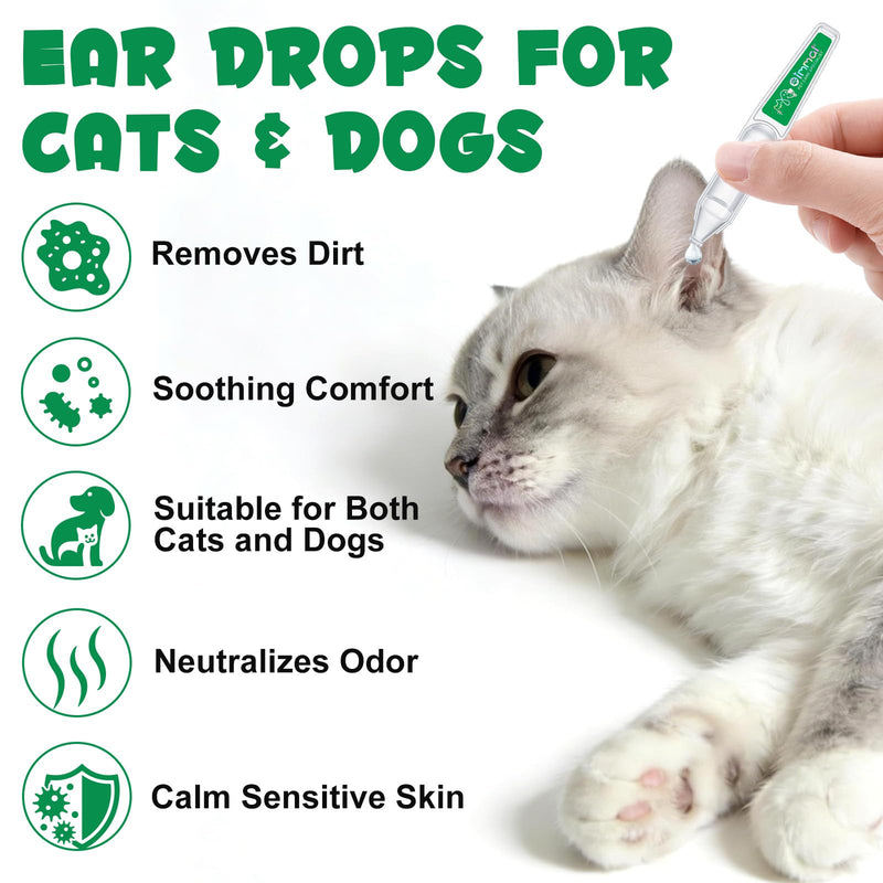Dog Ear Drops, Ear Drops For Dogs 2 Pack, Non-Toxic, Non Irritating, Alleviation Suffering From Ear Mites&Built-Up Wax And Dirt, Dog Ear Infection Treatment, Pets External Ear Cleaner Solution