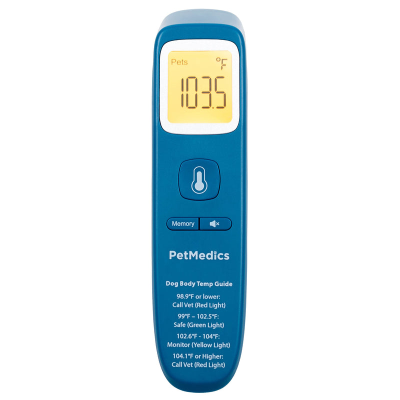 PetMedics by iHome Cat & Dog Thermometer for Pets Ear or Belly No Contact Scan - Large Number Digital Lit Display - Batteries Included - Canine and Pet Fever Detection