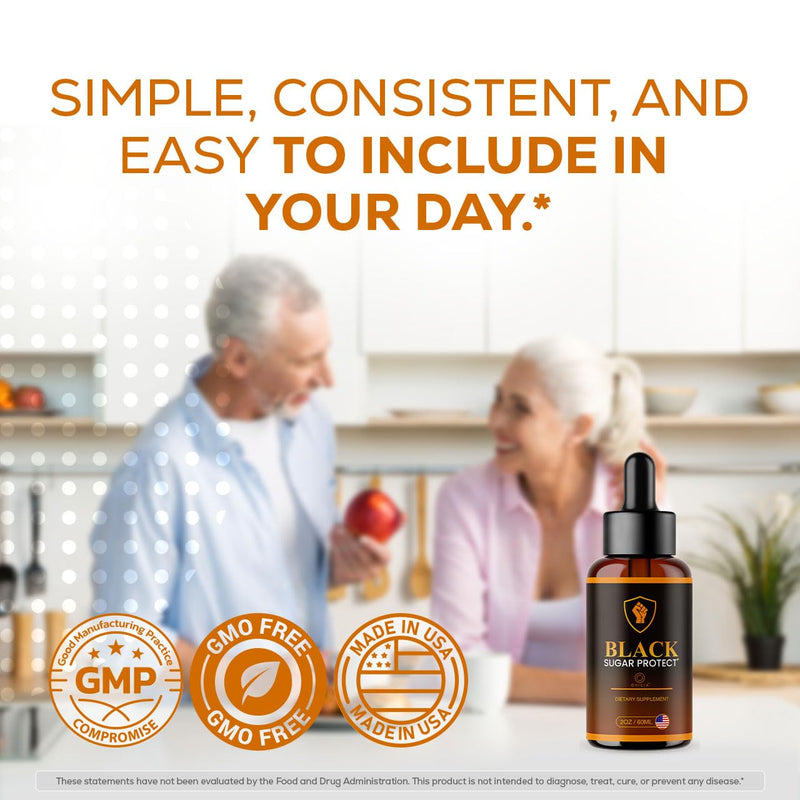 Black Sugar Protect Drops - BlackSugar Protect Premium Liquid Drops All Natural Advanced Formula, BlackSugarProtect Support Vitamins for Overall Health & Wellness, 1 Bottle for 1 Month