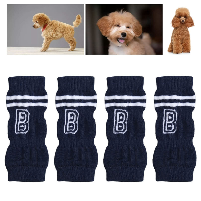 ZJchao 4Pcs Pet Dog Elbow Protectors,Dog Legs Socks Knitted Leg Warmer Wraps Pet Elbow Protective Sleeve,Joint Dirty Letter Pattern Pet Elbow Protective Sleeve,for Small Medium Pets Prevent Injury (L) L