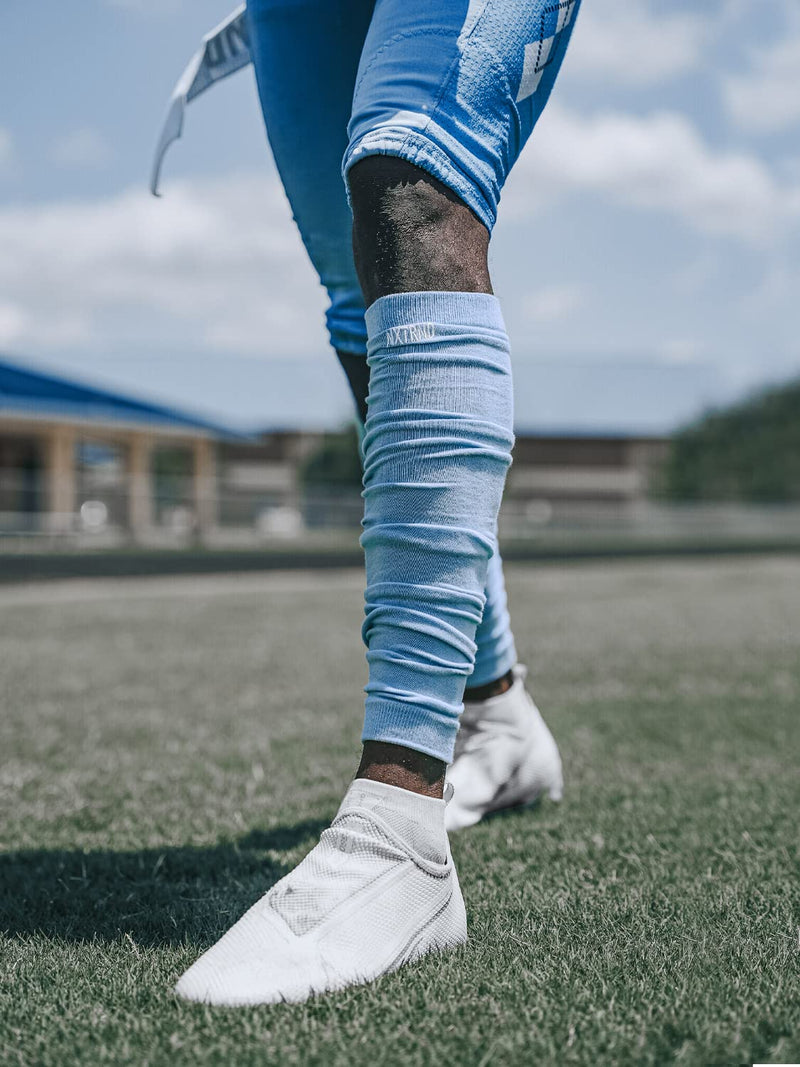 Nxtrnd Football Leg Sleeves, Calf Sleeves for Men & Boys, Sold as a Pair Columbia Blue Youth - BeesActive Australia
