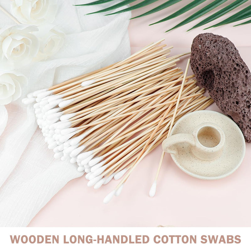 Cotton Buds Wooden Cotton Pack of 100 Dog Cotton Buds Applicator Dog Cotton Buds Ear Cleaner Long Wooden Handles Cotton Buds for Pets Dogs Cats 15 cm