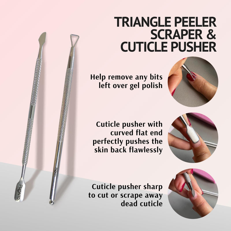 Pronto Gel Nail Polish Remover Kit – 8 Oz Pure Acetone 100 Percent, Nail File, Nail Polish Soak Off Bowl, Cuticle Oil for Nail Care + Manicure Set with Nail Buffer Block, Cuticle Pusher & Nail scraper 8 Fl Oz + Kit Bowl