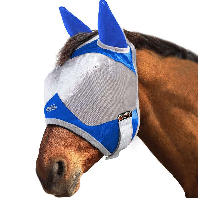Pferdefliegenmaske Standard mit Ohren UV-Schutz für Pferd Signature Blue (M; Cob) Medium - BeesActive Australia