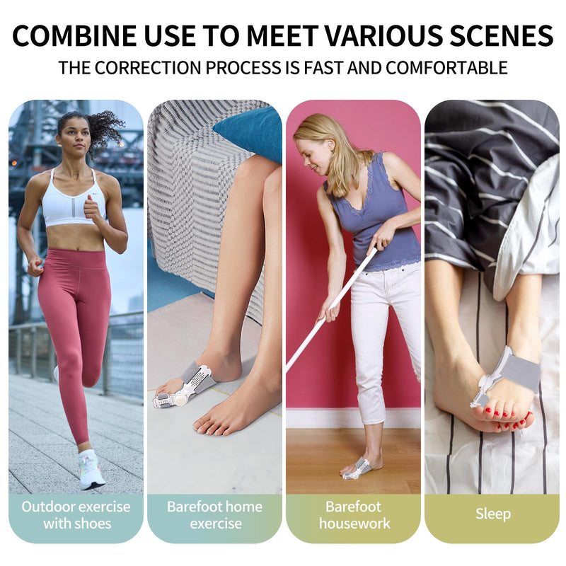 Bunion Corrector for Women & Men ：2-in-1 Adjustable Big Toe Relief Bunion Splints Hammer Toe Straightener，Comfortable, Effective Double Correction，1 set 1 set