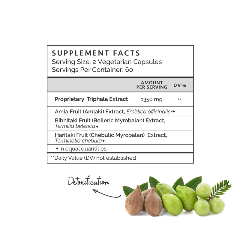 Triphala Capsules - for Daily Use, Overall Wellness - 60 Vegan Capsules for Maximum Absorption & Potency -100% Organic - BeesActive Australia