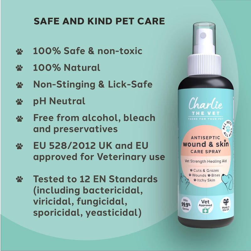 Antiseptic Wound & Skin Care Spray (100ml) | Award-Winning | Stops Itching, Fights Infection, Heals Fast | Safe, Non-Stinging, Natural | Veterinary Strength for Dogs, Cats & Pets