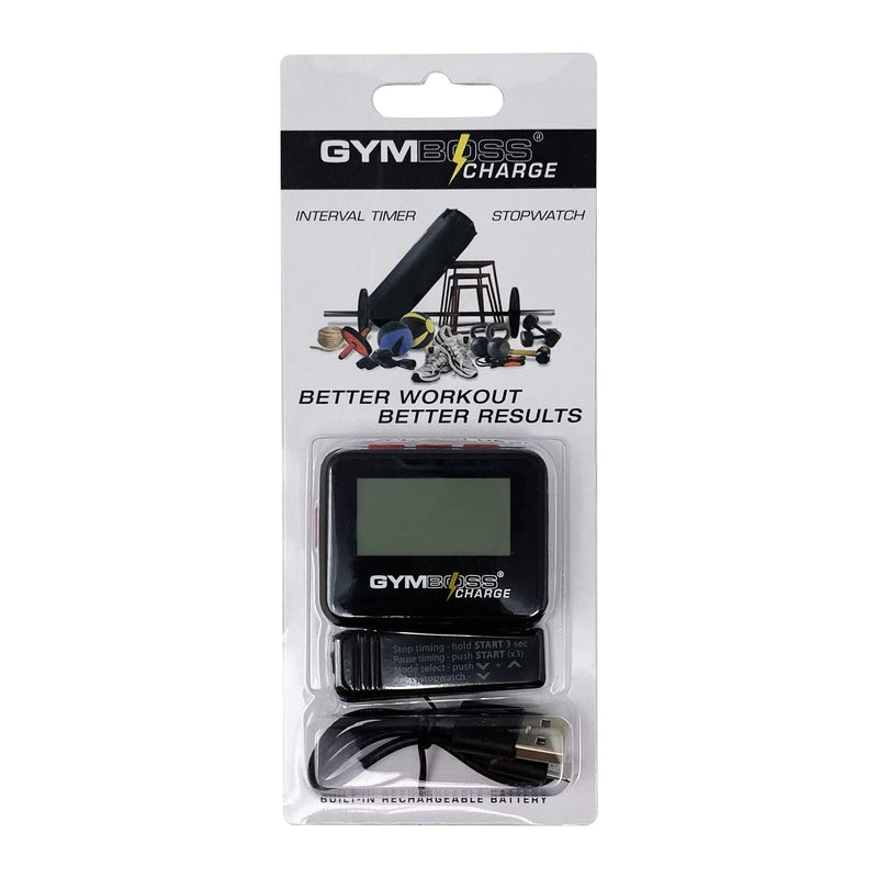 Gymboss Charge Interval Timer and Stopwatch Black / Red - BeesActive Australia