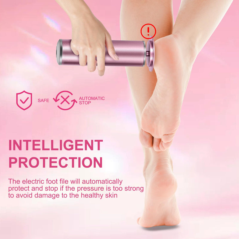 krofaue 1000RPM Electric Foot Callus Remover - Stepless Speed Control Foot Sander with 60pcs Replacement Sandpaper Disk, Electric Foot File Professional Pedicure Tool for Women Dead Cracked Hard Skin - BeesActive Australia