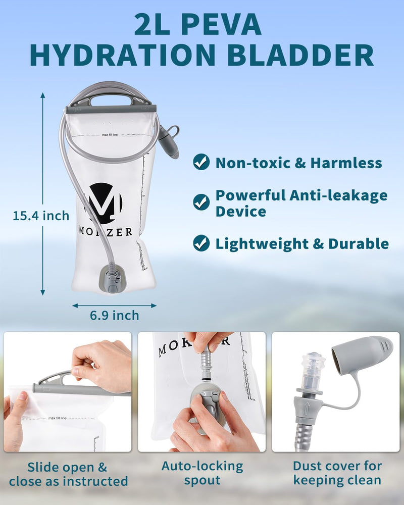 Running Hydration Vest with a 2L Water Bladder, Hydration Pack Lightweight Water Backpack for Running Hiking Cycling Marathon Trail for Men Women Black (5L) - With a 2L Water Bladder 5L