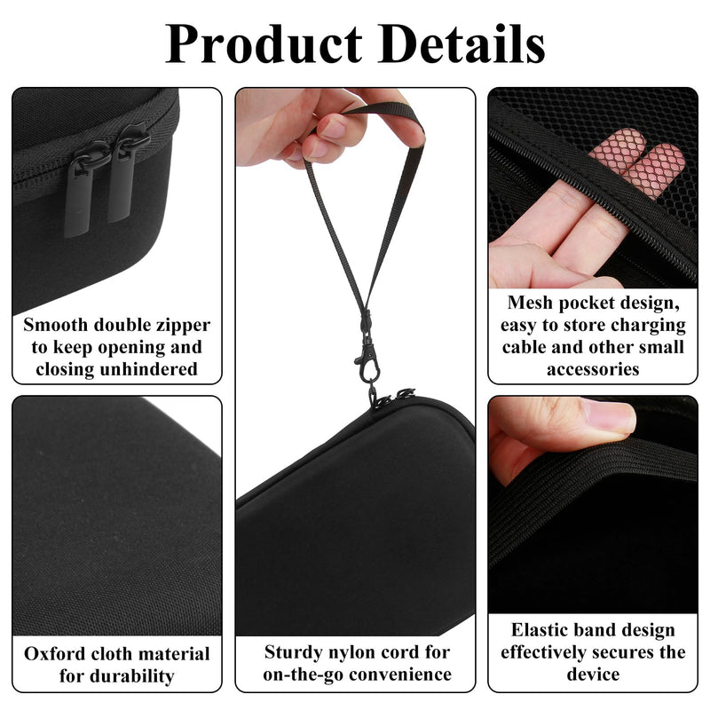 Carrying Case for Portable Handheld Inhaler Nebulizer Machine, Portable Nebulizer Hard Case for Travel, Asthma Inhaler Spacer Bag for Storage (Black) Black - BeesActive Australia
