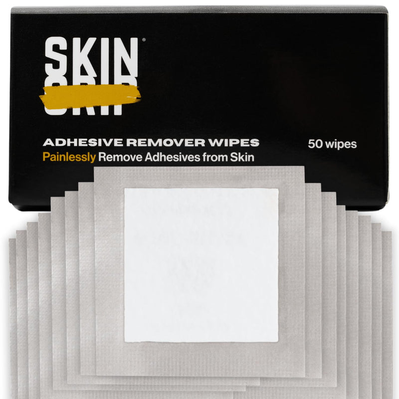 Skin Grip Adhesive Remover Wipes - 50 Ct | Medical Adhesive Remover for Skin | Dexcom Patch Removal | Skin-Friendly Adhesive Removal Wipes | Ostomy Adhesive Remover Wipes | CGMs & Sensor Cleanup
