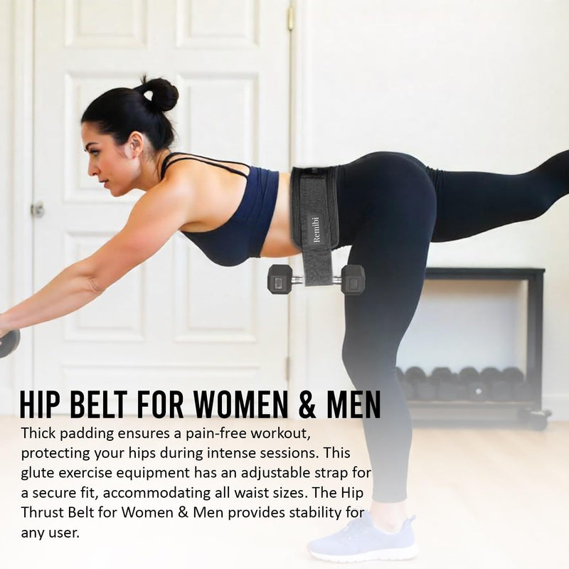 Hip Thrust Belt for Dumbbells – Adjustable, Slip-Resistant Glute Belt with Padded Support – Secure Fit for Hip Thrusts, Glute Bridges, and Leg Workouts