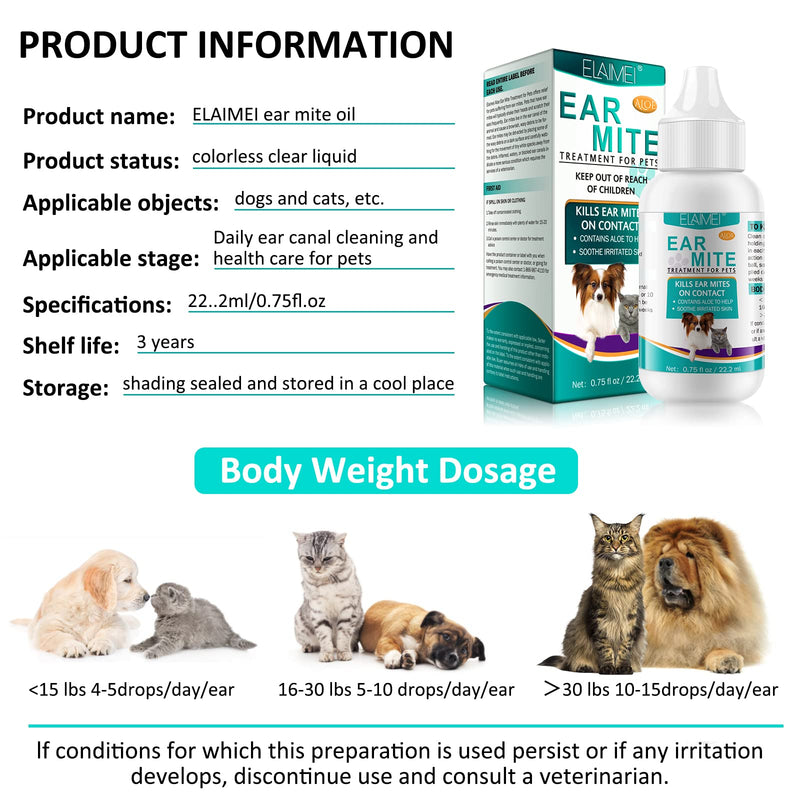 Ear Care For Dogs, Dog Ear Cleaner, Ear Infection Treatment for Dogs Cats, Ear Mite Treatment For Pets, For Pets Suffering From Ear Mites&Built-Up Wax And Dirt.