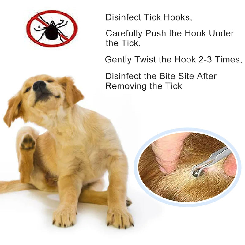Nutabevr 2 in 1 professional stainless steel tick tweezers, easy removal of ticks of all sizes, tick remover, tick tweezers and tick hook, reliable and easy to use, for humans, dogs, cats - BeesActive Australia