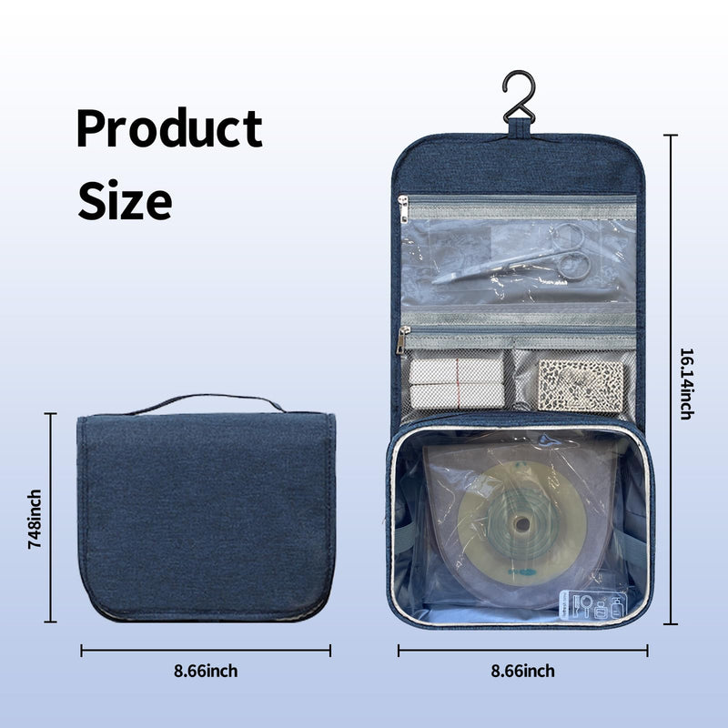 Travel Bag for Ostomy and Colostomy Supplies - Perfect for Post - Surgery Users, with Hanging Design and Stylish Covers for Female Patients Pink